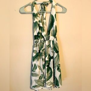 Show Me Your Mumu palm print halter dress